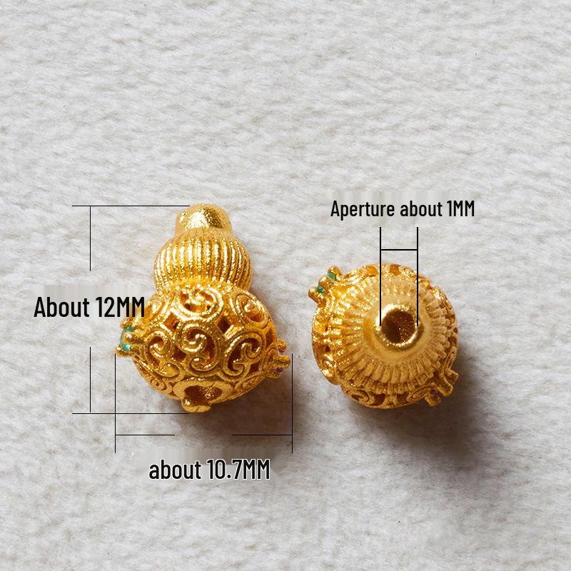 Gold Sand Crystal Gourd Bracelet Spacers for DIY Jewelry