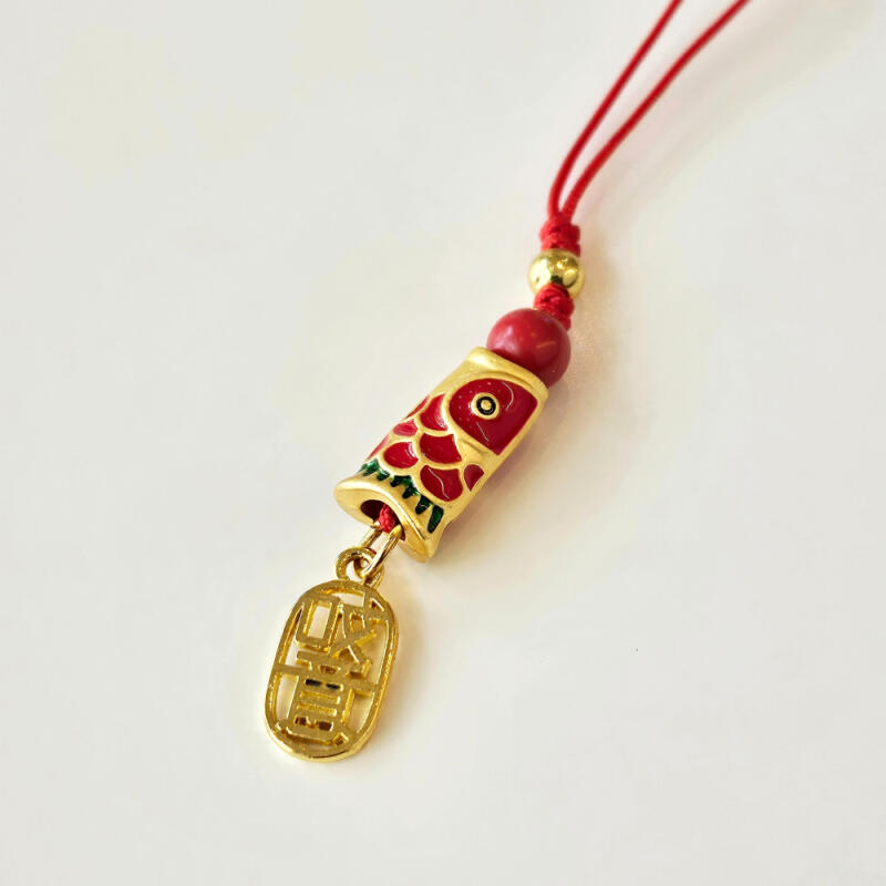 Golden Mini Carp Keychain Promotion Pass Fortune Feng Shui
