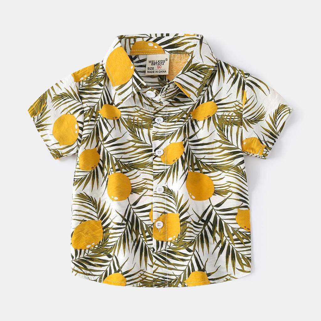 Boys' Summer Hawaiian Short-Sleeve Soft Shirts - Casual Kids' Shirts