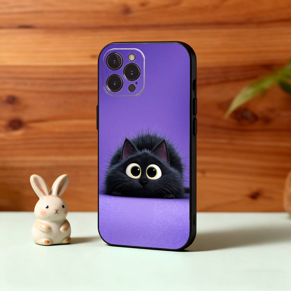Cute Little A-Animals Phone Case For iPhone 16 15 14 13 12 11 Pro Max Plus,5G Soft Black Case