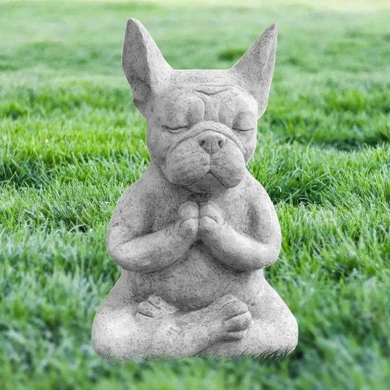 Meditation Dog Resin Statue Ornaments Waterproof  Statue Yoga Pose Office Home Decor Garden Decoration Outdoor Jardin
