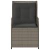 Garden Chairs with Cushions 2 Pcs. Adjustable Grey Poly Rattan
