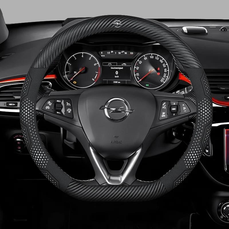 Car Steering Wheel Cover For Opel OPCline Astra Corsa Grandland Insignia Mokka Vectra GTC Tigra Vivaro Zafira Auto Accessories
