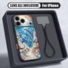 Starry Sea Dolphin Adventure Hand Strap Case For iPhone 17 Pro Max Hybrid TPU+PC Magnetic For Magsafe Matte Cover For iPhone 16 15 14 13 Pro Max