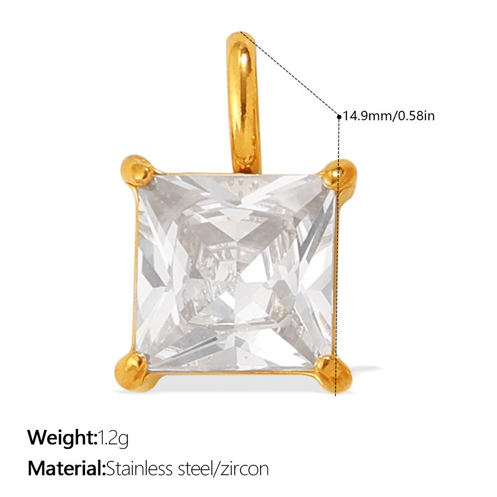 Yori 2Pcs Stainless Steel Gold PVD Plated Cubic Zirconia Pendant for DIY Necklace Bracelet Earring Jewelry Making Accessories