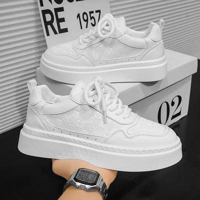 Fashion New Korean Version Printed Men Skateboarding Shoes Men Fashinable Increase Breathability Platform White Shoes Sports Casual Shoe