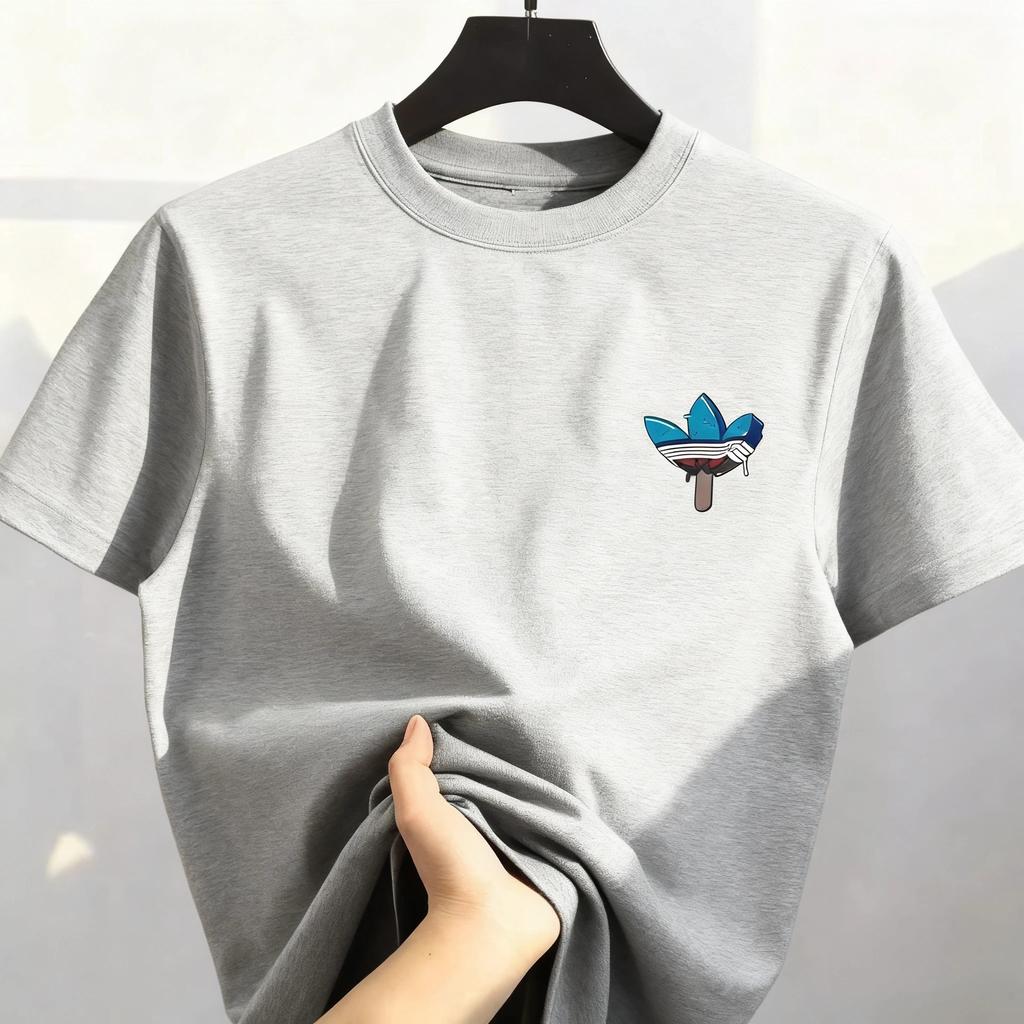 New Best-selling  Street Pure Cotton Cartoon Printed Round Neck Heavy Men's and Women's Oversized Short-sleeved Leisure T-shirt