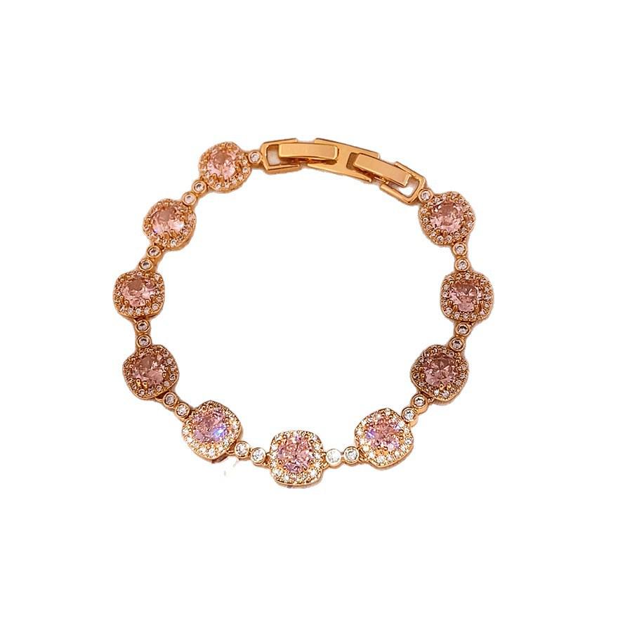 Heart Flower Diamond 18k Gold-Plated Zircon Bracelet: Elegant, Versatile Hand Jewelry for Women
