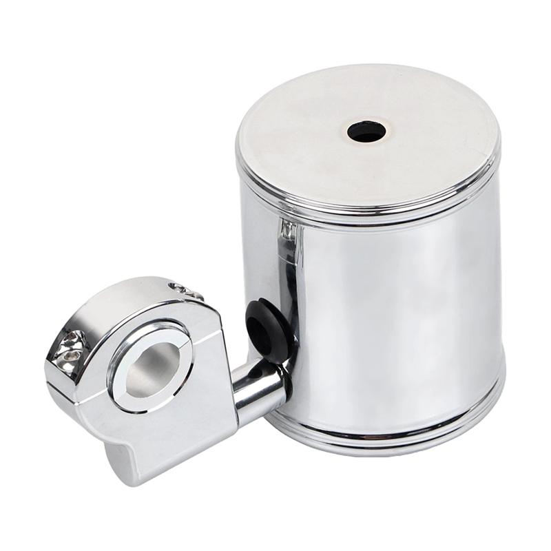 Universal Chrome Handlebar Drink Cup Holder For Motorcycles- 7/8Inch, 1Inch, 1.25Inch Sportster Compatible