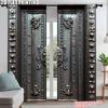 2Pcs Door Pattern Digital Printed Window Curtain For Living Room Bedroom Decoration Polyester Material Machine Washable