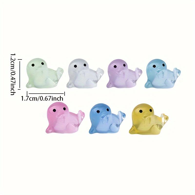 

50Pc Luminous Little Seals Resin Seal Small Statues Suitable For Aquarium Pond Decoration Garden Household Car Dashboard Landscape Decoration 50pc