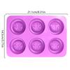 6-Piece Round Bee Silicone Mold Wax Melt Polymer Aromatherapy Making Handmade Cupcake Mould Decorating Supplies