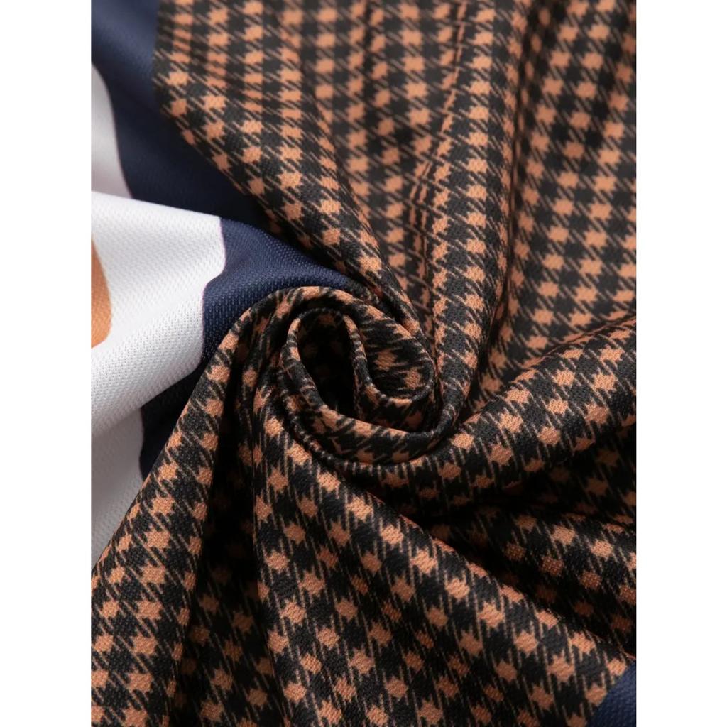 Striped Printed Polo Shirt Men's Daily Outdoor Casual Lapel Short Sleeve Polo Shirt