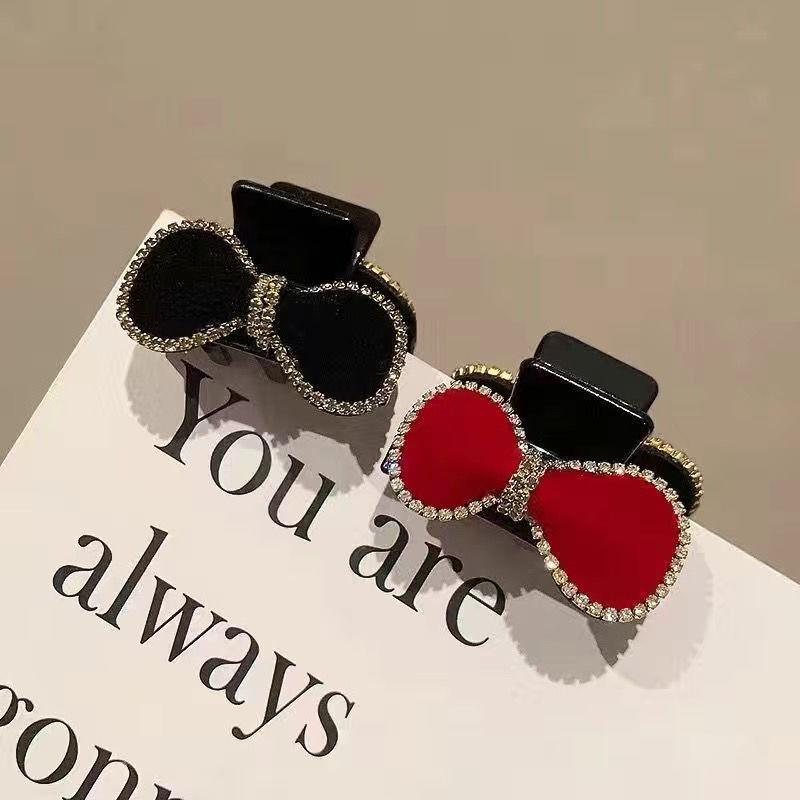 1/2Pcs Velvet Bow Small Hair Claw Sweet Princess Head Hair Clip Clamp Women Girls Forehead Bangs Side Clip Hairpin Shark Clip
