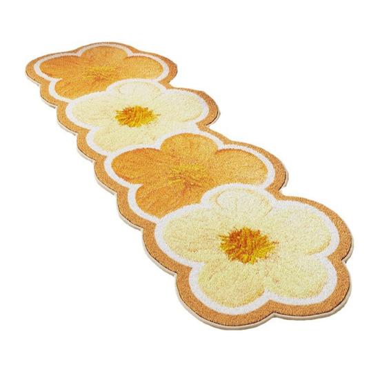 Blumen-Teppichboden aus Kunstkaschmir, rutschfest, waschbar, saugfähig, Plüsch, florale Bodenmatte, Dekoration für Wohnzimmer, Schlafzimmer, Badezimmer