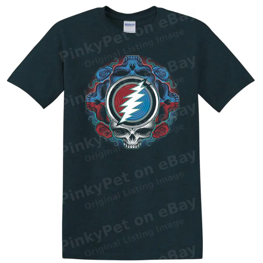 Skull Lightning Graphic T Shirt Vintage Tie Dye Art Festival Tee