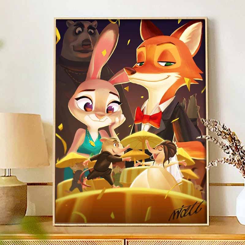 Disney Diamond Painting Full of Diamonds 5D Zootopia Character Art Home Decoration Creative Handicrafts