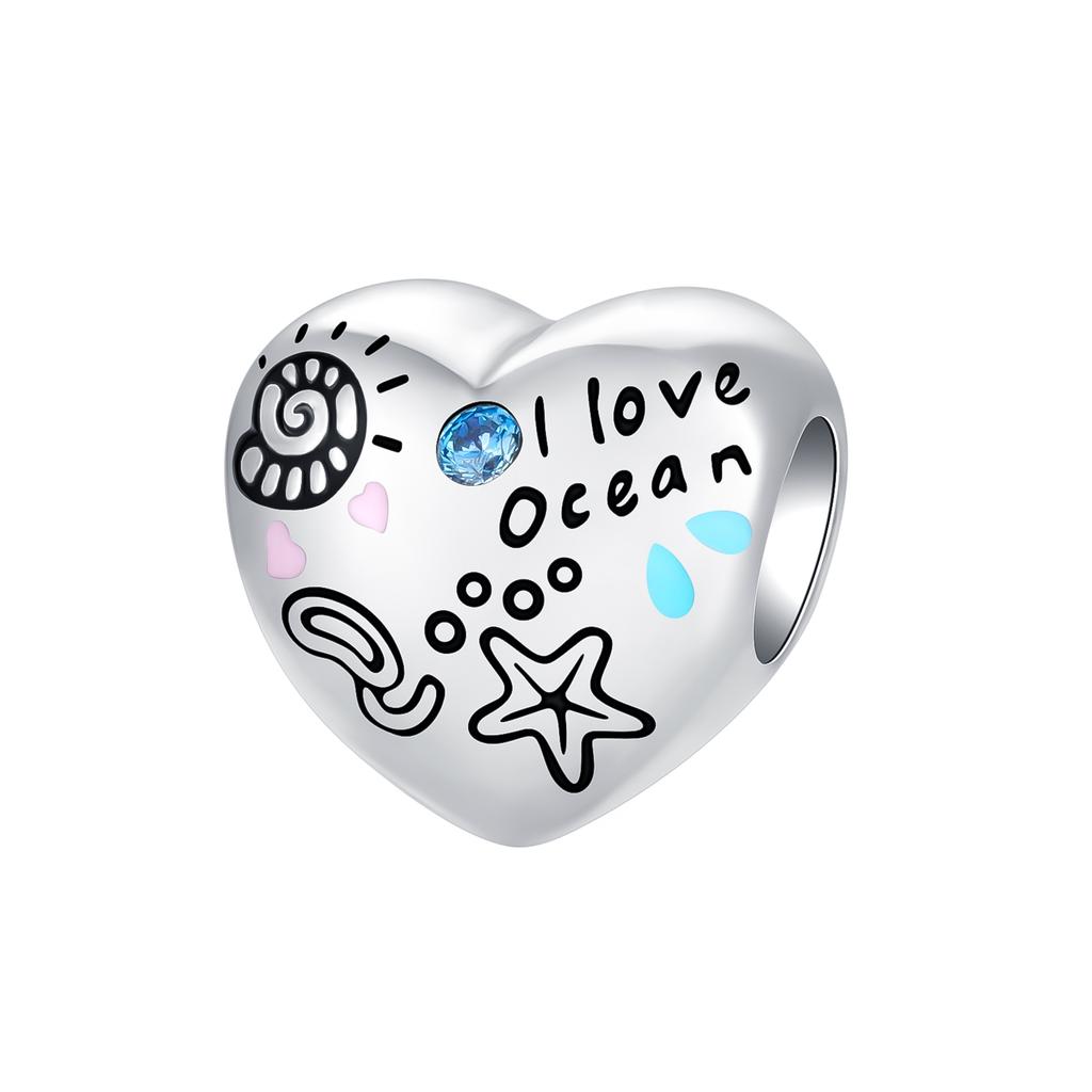 copper handle footprints back pendant charms fit original bracelet charm beads necklace Diy female jewelry High Quality