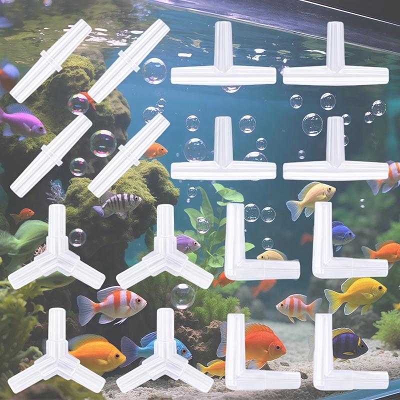 40/20 Pieces Aquarium Air Pump Connector Kit - Durable Plastic Airline Connectors, 4 Unique Designs for Fish Tank Oxygen Distrib