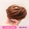 LUPU Straight Hair Scrunchy Chignon Buns For Women Ponytail Hairpieces False Hair With Elastic Bands Black Brown