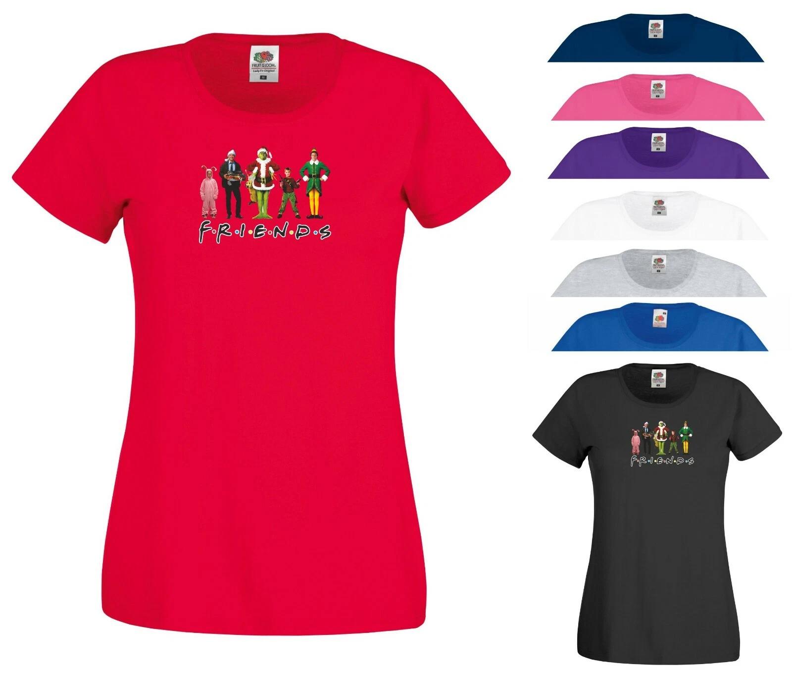 

Christmas Friends T Shirt Santa Claus Funny Elf Buddy Xmas Gift Women Tee Top 3XL