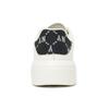 MLB Chunky Classic Heel Dia Monogram Low top Skateboard Shoes Unisex White Black Sneakers 3ASXAM82N-50BKS