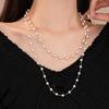 Simulated Pearl Sweater Chain Double-layer Collarbone Chain Long Pearl Necklace  for Women