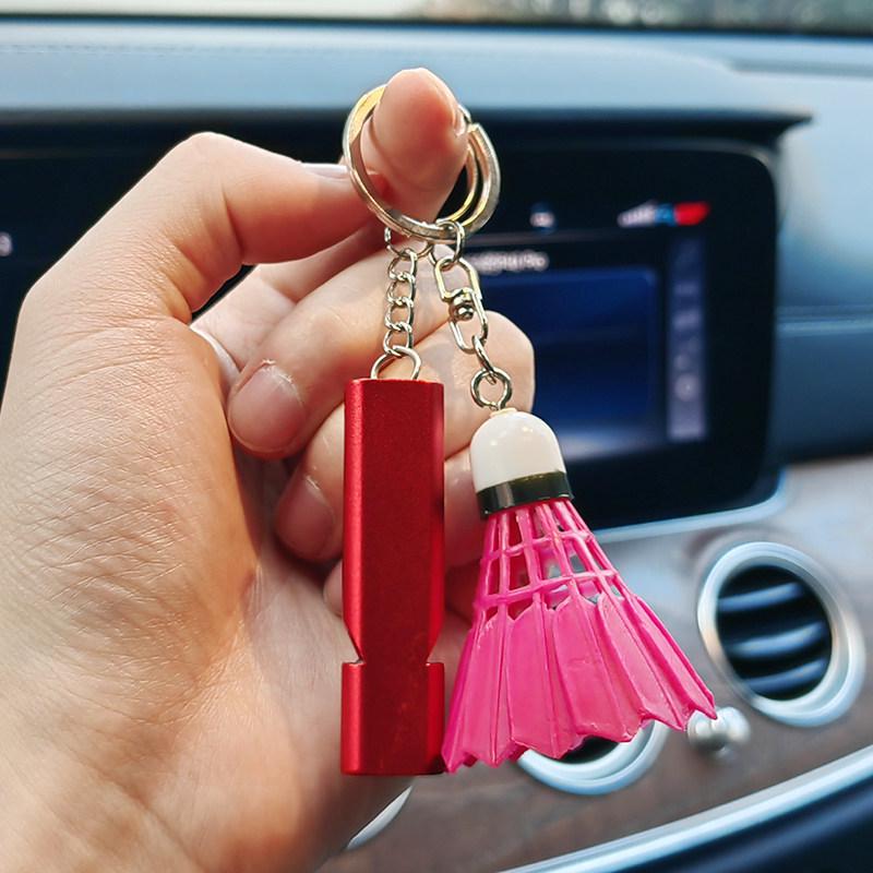 Creative Badminton Whistle Keychain: Small Sports Gift & Student Ornament