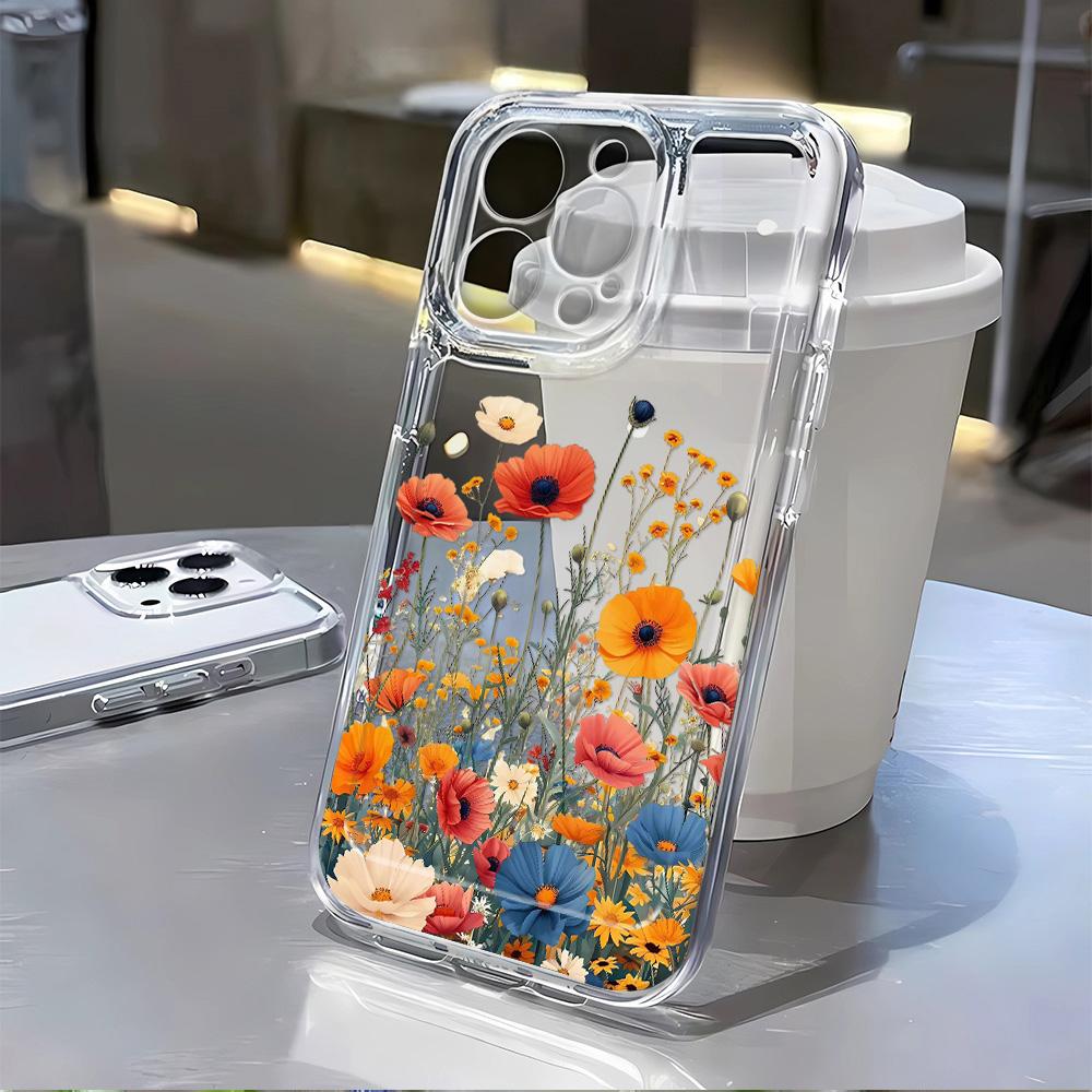 Plum Flower Phone Case for iPhone 16 Pro 15 14 Plus 13 12 11 17 Pro Max 17 Air 17 Pro Shockproof Case Cover