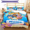 3pcs Custom Name Bubble Guppies Bedding Set Duvet Cover Closure Includes 1 Duvet Cover & 2 Pillowcases, Soft and Comfortable for All Seasons.