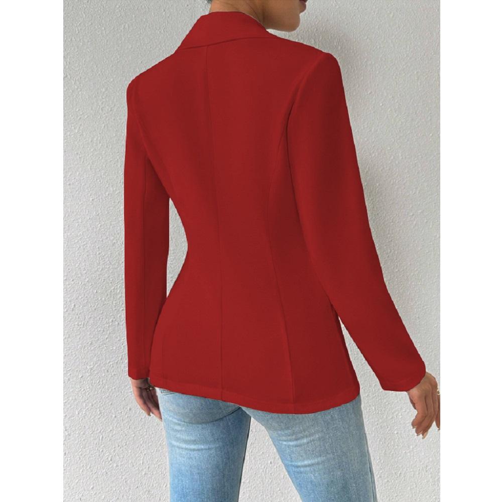 Women's Elegant Blazers Long Sleeve Solid Formal Blazer Ladies Office Work Set Single Button Outerwears Jackets Coat