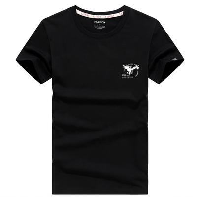S-5XL Simple Men Pure Cotton Short Sleeve T-shirt Man Large Size Streetwear Tee Slim Casual T Shirt