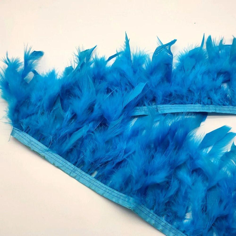 1 Meter Wedding Party Natural Turkey Feathers Sewing Decoration Apparel Fabric Feathers Trim