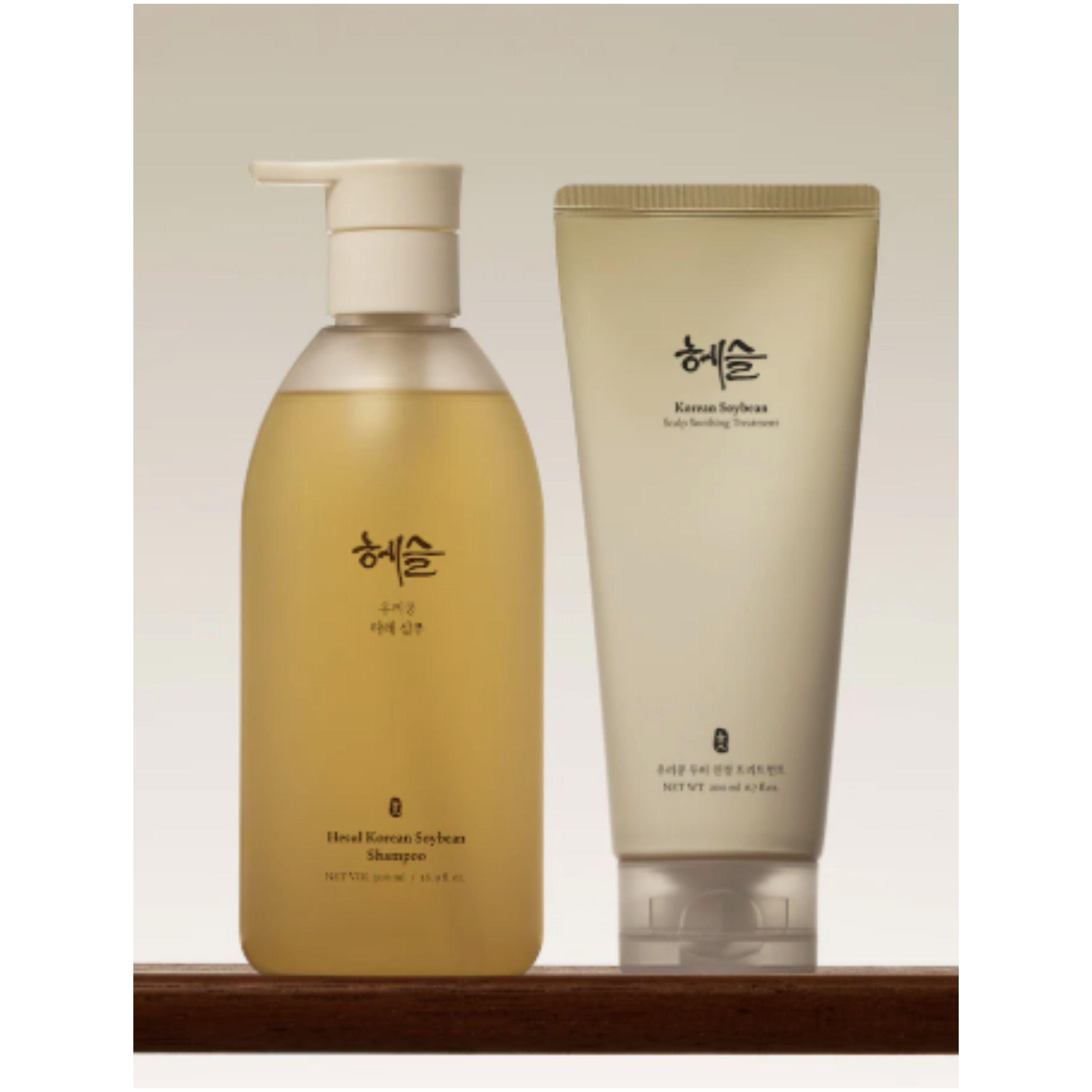 Hesul Korean Soybean Scalp Care Set (Shampoo 500 ml + Scalp Soothing Treatment 200 ml)