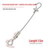 Adjustable Dual-Head Hook Steel Wire Sling with Locking Buckle for Picture Hanging