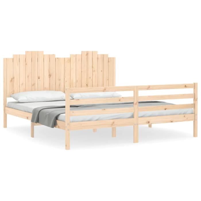 VidaXL Bed Frames with Headboard Super King Solid Wood 3194196