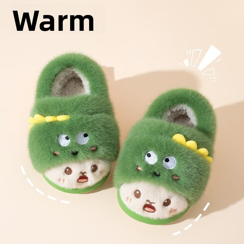 Children's Cotton Slippers In Winter Cartoon Cute Girl Plush Three-dimensional Rabbit, Children's Kindergarten Bag and Slippers