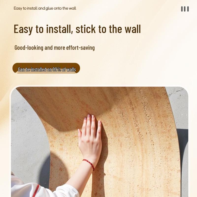 Weiche Keramik Flexible Travertin 3D Wandaufkleber, Biegsame PU Stein Haut für Außenwände