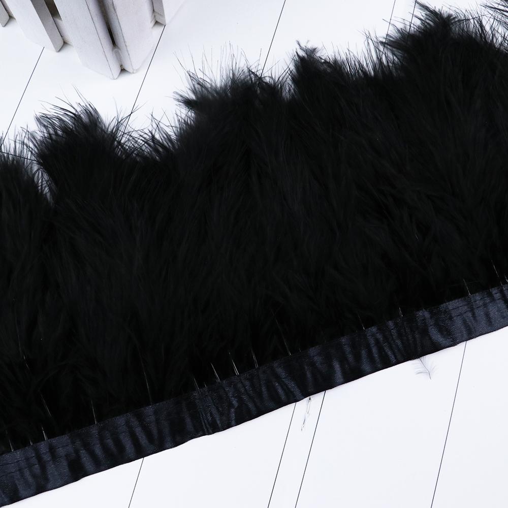 1Meter Colorful Turkey Marabou Feathers Trim Ribbon 10-15cm for Wedding Clothing Party Dress DecorationSewing Plumes