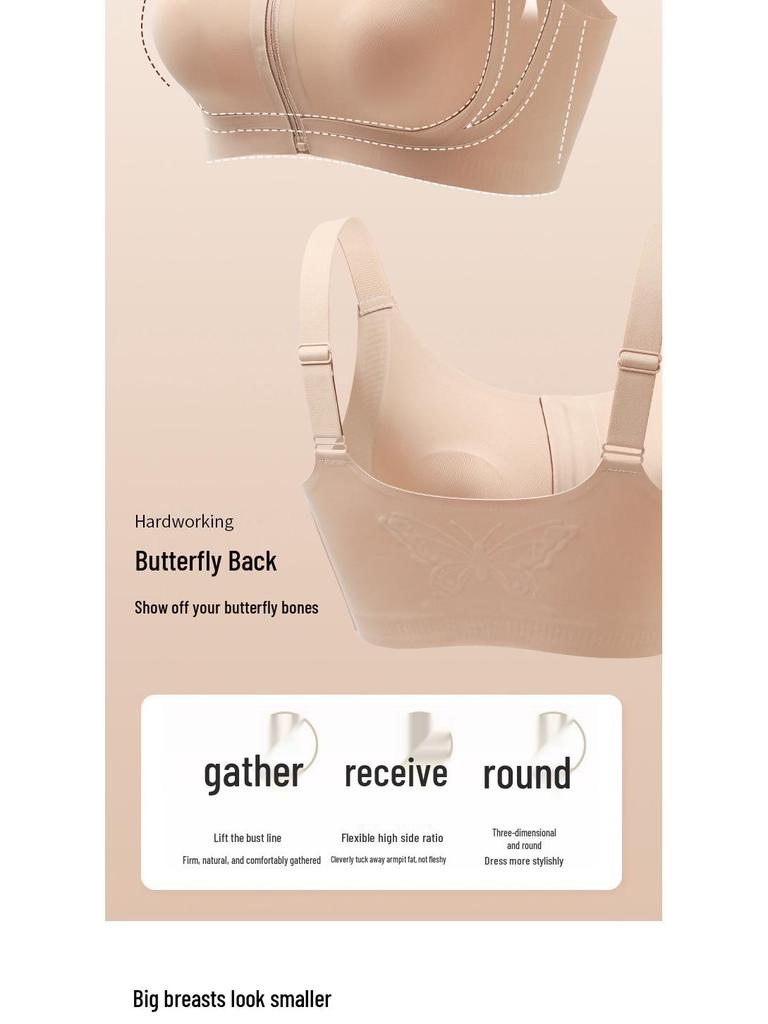 Wireless Seamless Bra for a Comfortable, Slim Look - Zipper Front Closure, Lightweight, Breathable with Rabbit Ear Cup Design for Women