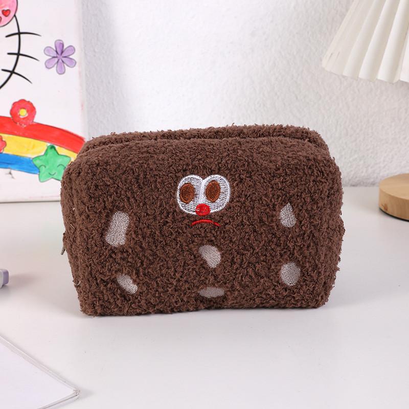 Cute Plush Sandwich Cookie Pencil Case With Large Capacity For Students And Girls