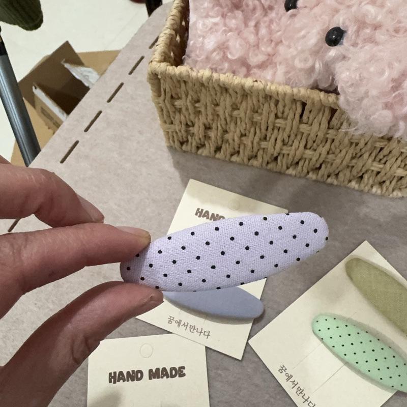 Polka Dot Fabric Hair Clip - Versatile High-End Style Duckbill Clip for Everyday Use