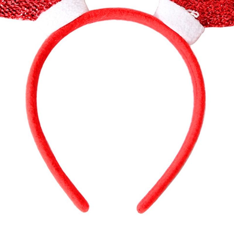 Santa Claus Headband Elk Hair Hoop Elastic Xmas Tree Headbands Christmas Photo Prop for Creative Holiday Party Headpiece