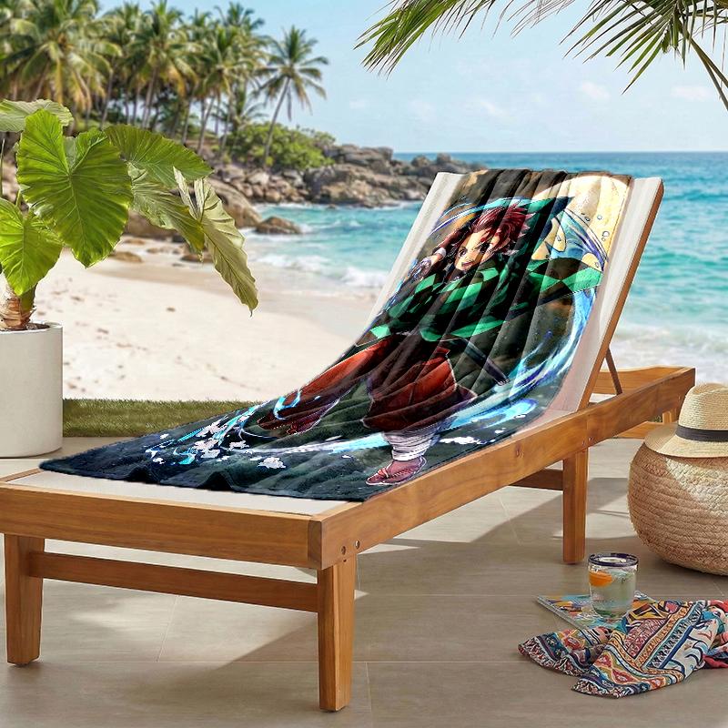 Tanjirou Nezuko Fashion Beach Towel: Ideal for Summer Adventures Soft, absorbent and quick drying suitable for swimming and bathing