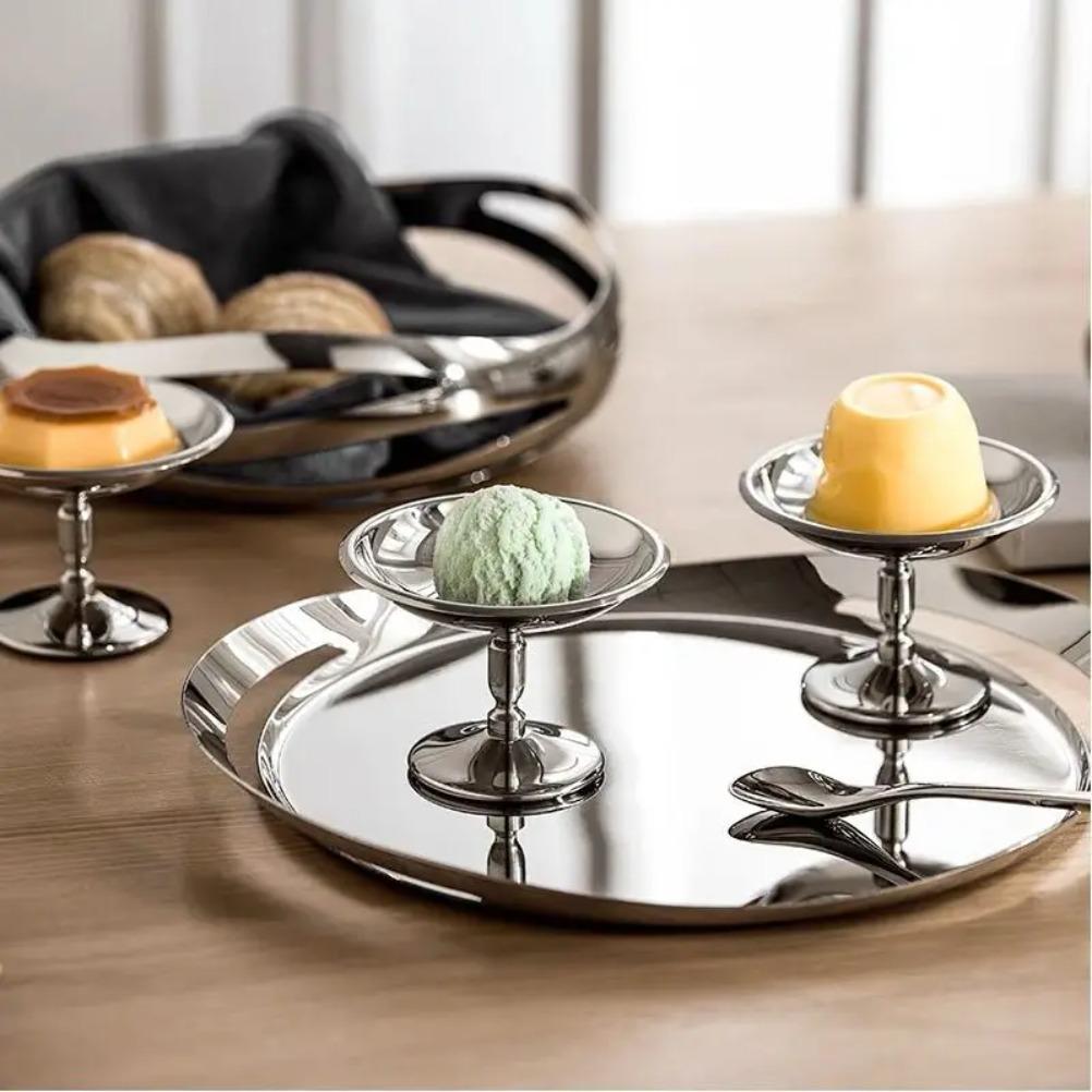 Creativity 304 Stainless Steel Ice Cream Cup Stainless Steel Dessert Bowl Vintage Pudding Ice Cake Cups Home Decoration