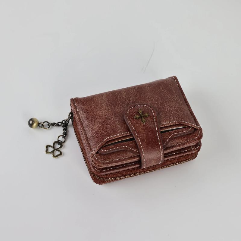 Women's short European and American fashi buckle wallet zipper coin purse