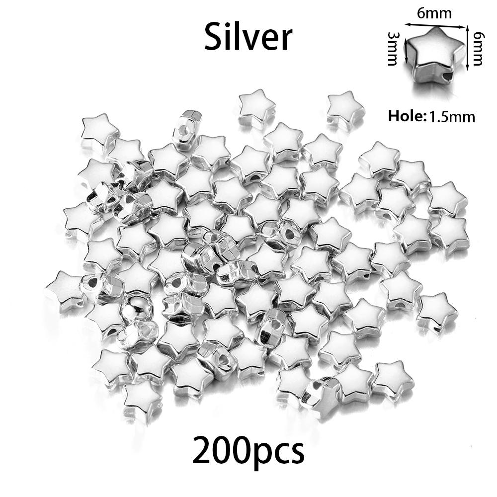 200-400Pcs CCB Multiple Styles Charm Spacer Beads Wheel Bead Flat Round Loose Beads For DIY Jewelry Making Supplies Accessories