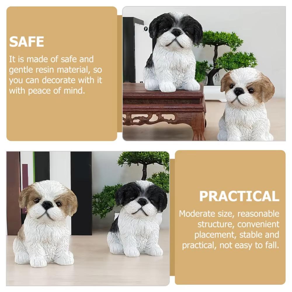 Creative Puppy Sculptures Exquisite Garden Ornament Interior Accessories Dog Adornment Garden
