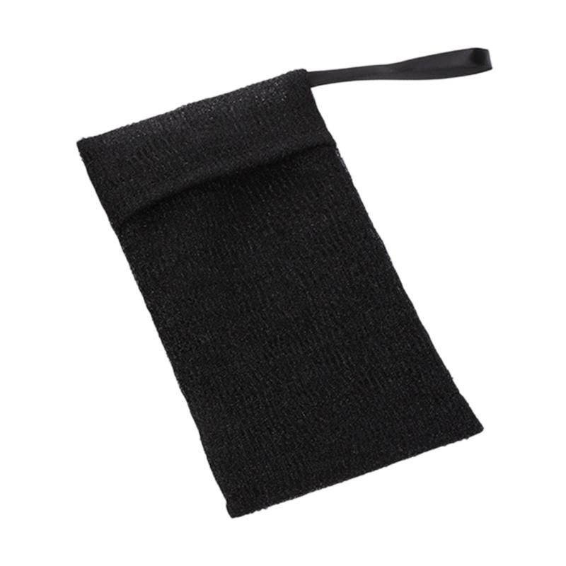 

Reusable Soap Holder Exfoliating Mesh Soap Pouch Bath Accessories Hanging Loop for Space Saving Durability Nylon Mesh чорний