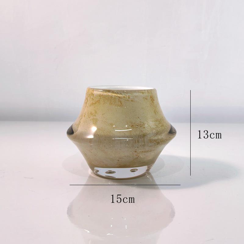 

Handmade Crystal Glaze Vase: Modern Luxury Living Room & Dining Decor 15x15x13 CM